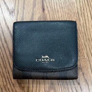 Coach Black Textured Leather Wallet